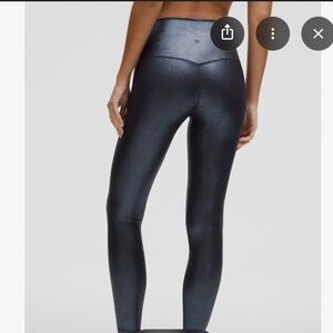 lululemon Align High-Rise Ribbed Pant 28" Shine - Size 10 - Blue metallic